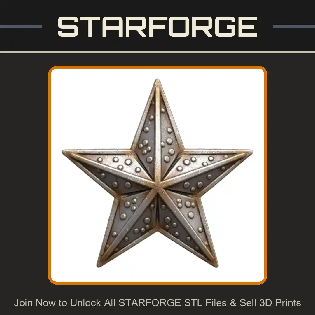 Holiday Festive Star Ornament with Snowy Texture for Christmas Decor - 3D Printable STL File