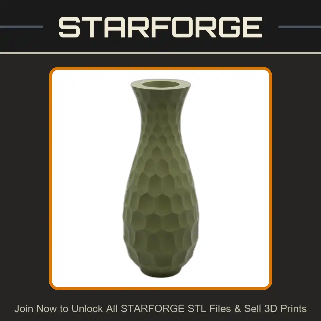 Honeycomb Patterned Tall Vase Textured Surface Planter Plant Pot - 3D Printable STL File