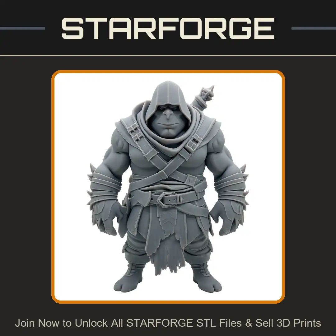 Hooded Ogre Brute Enforcer Mercenary Spiked Bracers Tattered Loincloth Greatsword Dagger - View 1 of 2