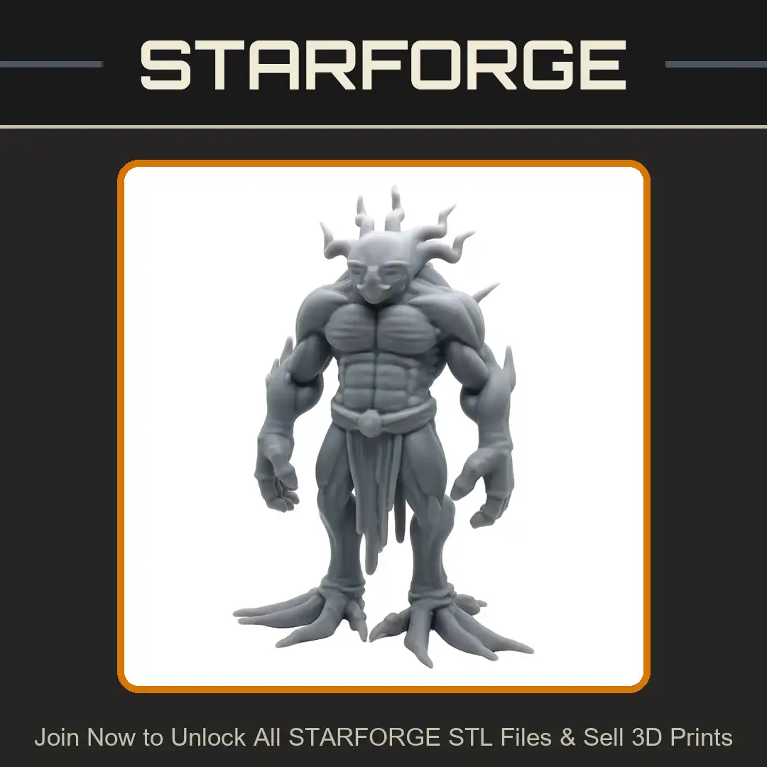 Horned Muscular Brute Mutant Demon Golem Ripped Spiked Elbow Loincloth Belt Finger Feet - View 1 of 2