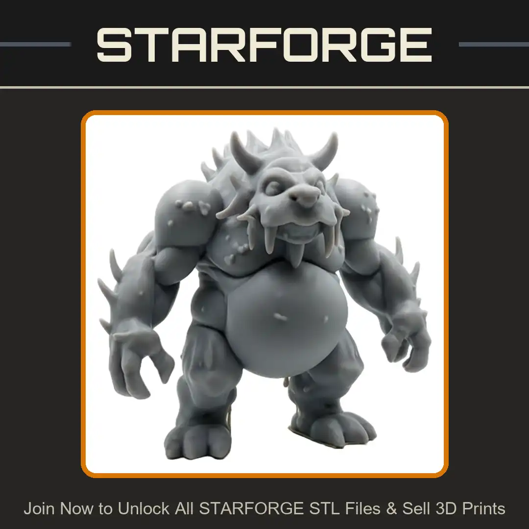 Horned Tusked Ogre Potbelly Brute Spiked Crested Troll Muscle Fat Warty Hunched Monster - View 1 of 2