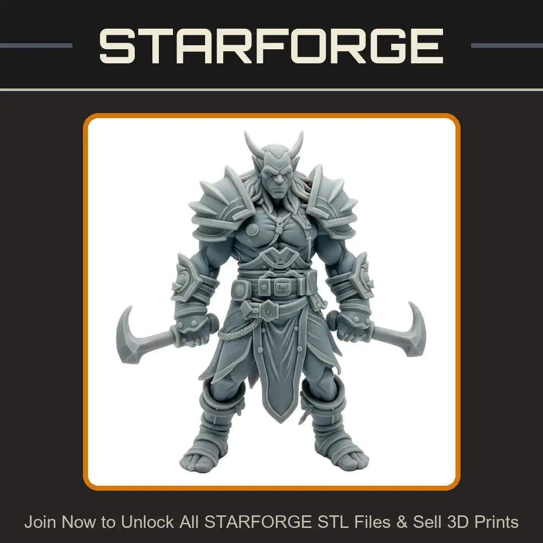 Horned Warrior Dual Kama Hook Blades Layered Pauldrons Studded Loincloth Sandals - View 1 of 2