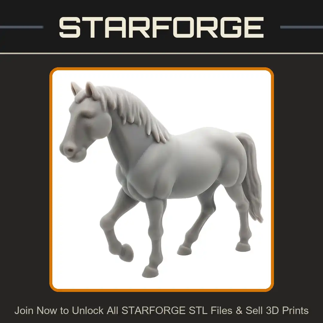 Horse Equine Stallion Steed Walking Trotting Striding Unbridled Muscular Mane Tail Hooves - View 1 of 2