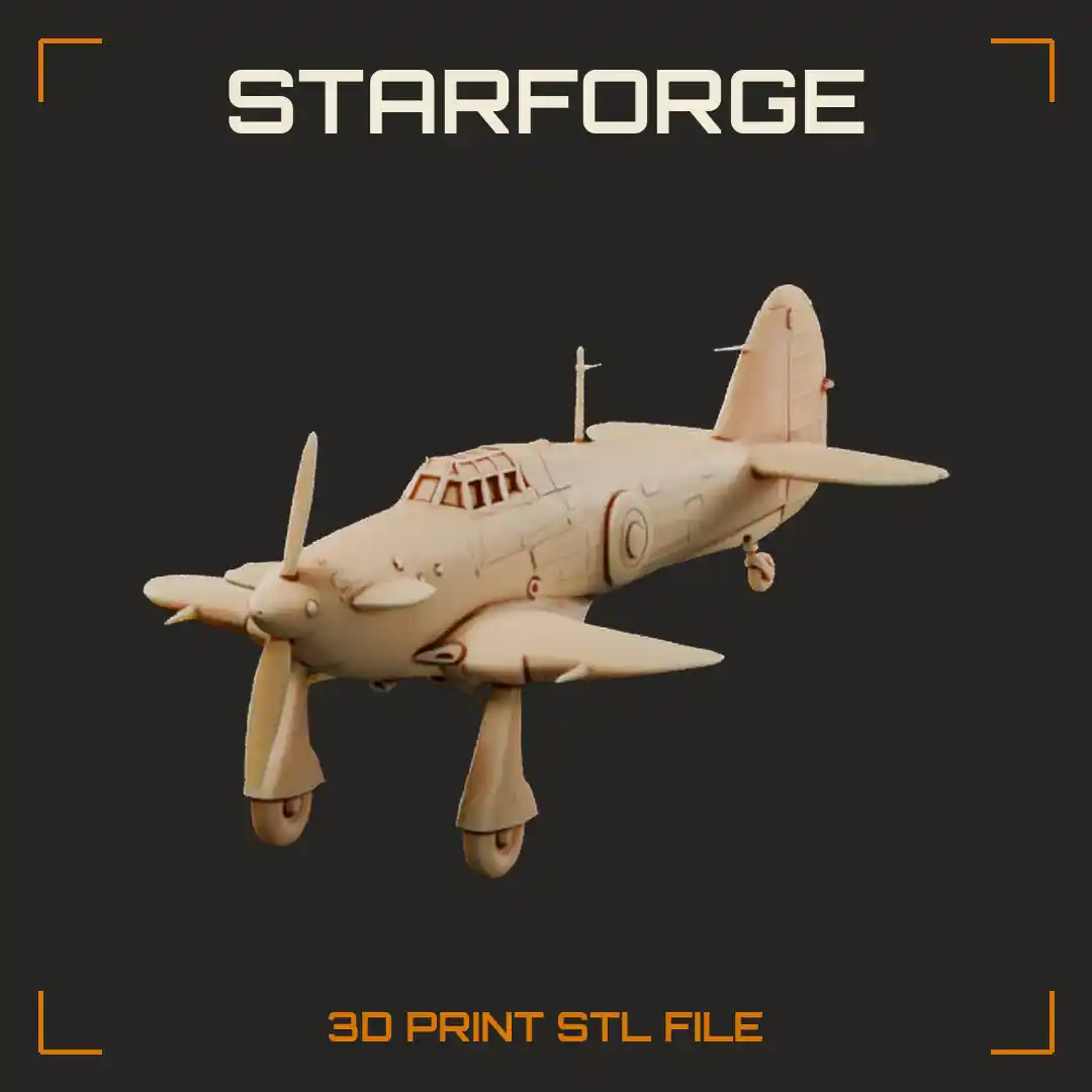 Hurricane Mk I WW2 Fighter Plane with Fabric Rear Fuselage Belly Radiator and Framed Canopy