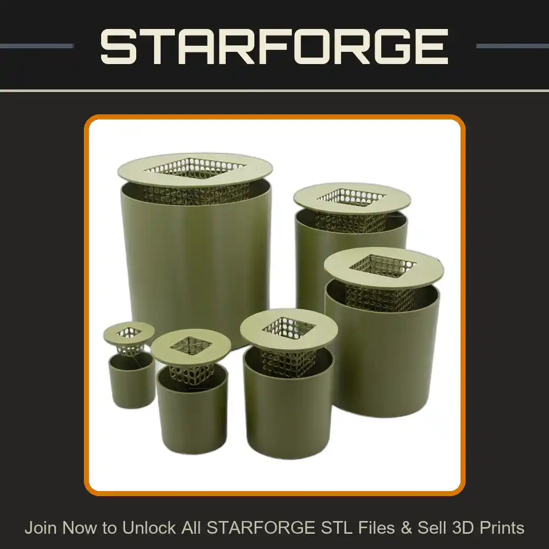 Hydroponic Cylinder Planters Set for Standard Rockwool Cubes - 3D Printable STL File