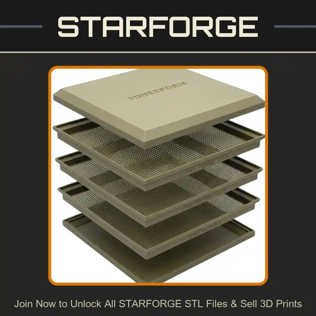 Industrial Sized Herb Grind Particulate Sorter (Coarse Medium Fine) - 3D Printable STL File