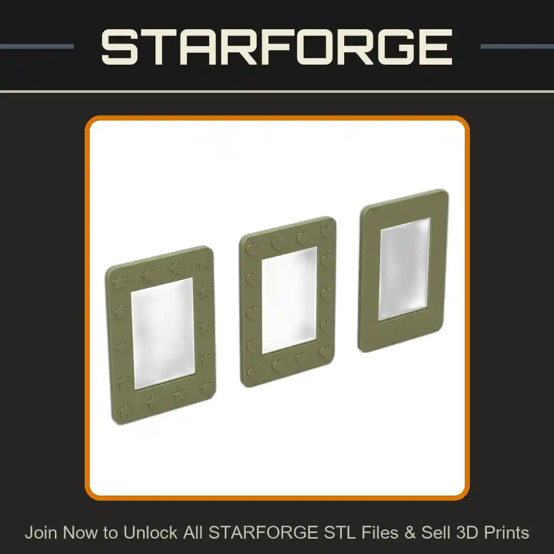 Instant Film Picture Frame with 8mm x 2mm Magnet for 2.1 x 3.4 Inch Photos - 3D Printable STL File