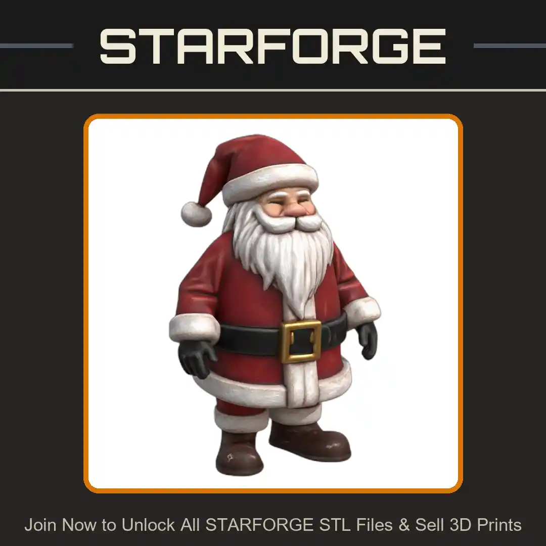 Jolly Santa Claus with Belt and Boots for Holiday Decor - 3D Printable STL File