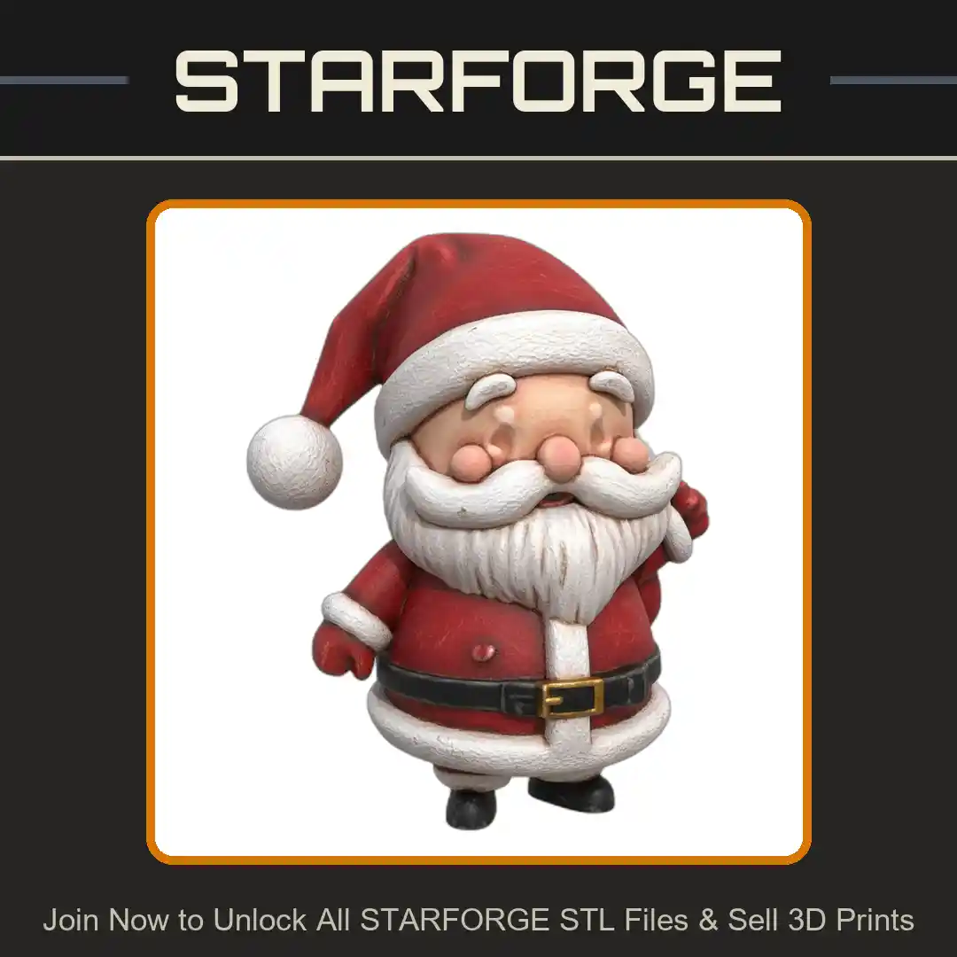 Jolly Santa Claus with Gift Sack for Holiday Display - 3D Printable STL File