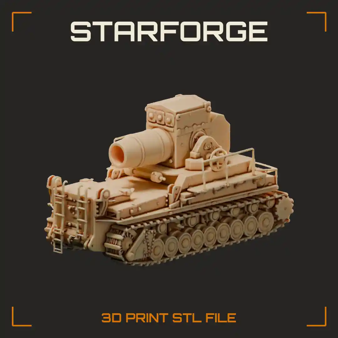 Karl-Gerat Tracked Siege Mortar with Huge 600mm Barrel Boxy Hull and Side Ladders
