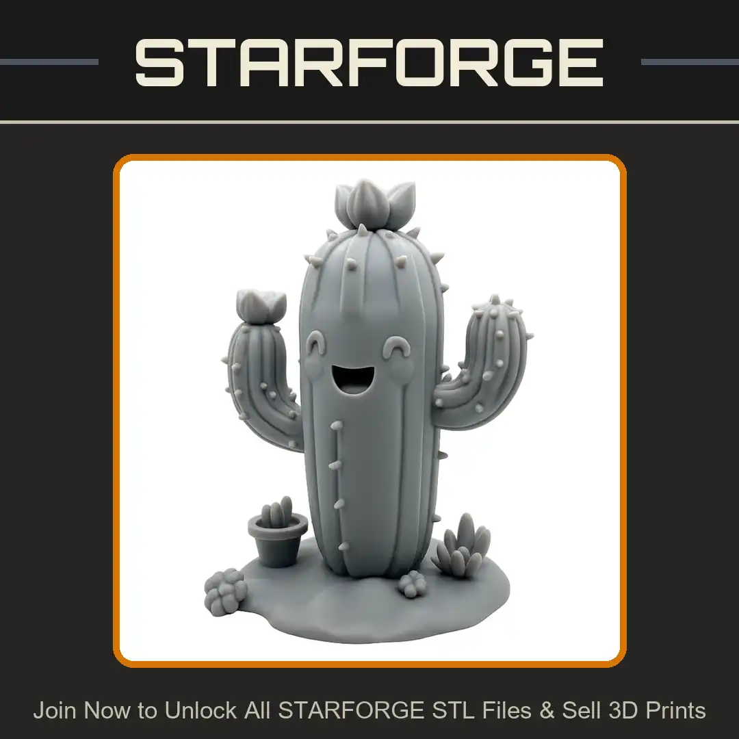 Kawaii Happy Smiling Saguaro Cactus Flower Bloom Spikes Succulent Pot Desert Plant Chibi - View 1 of 2