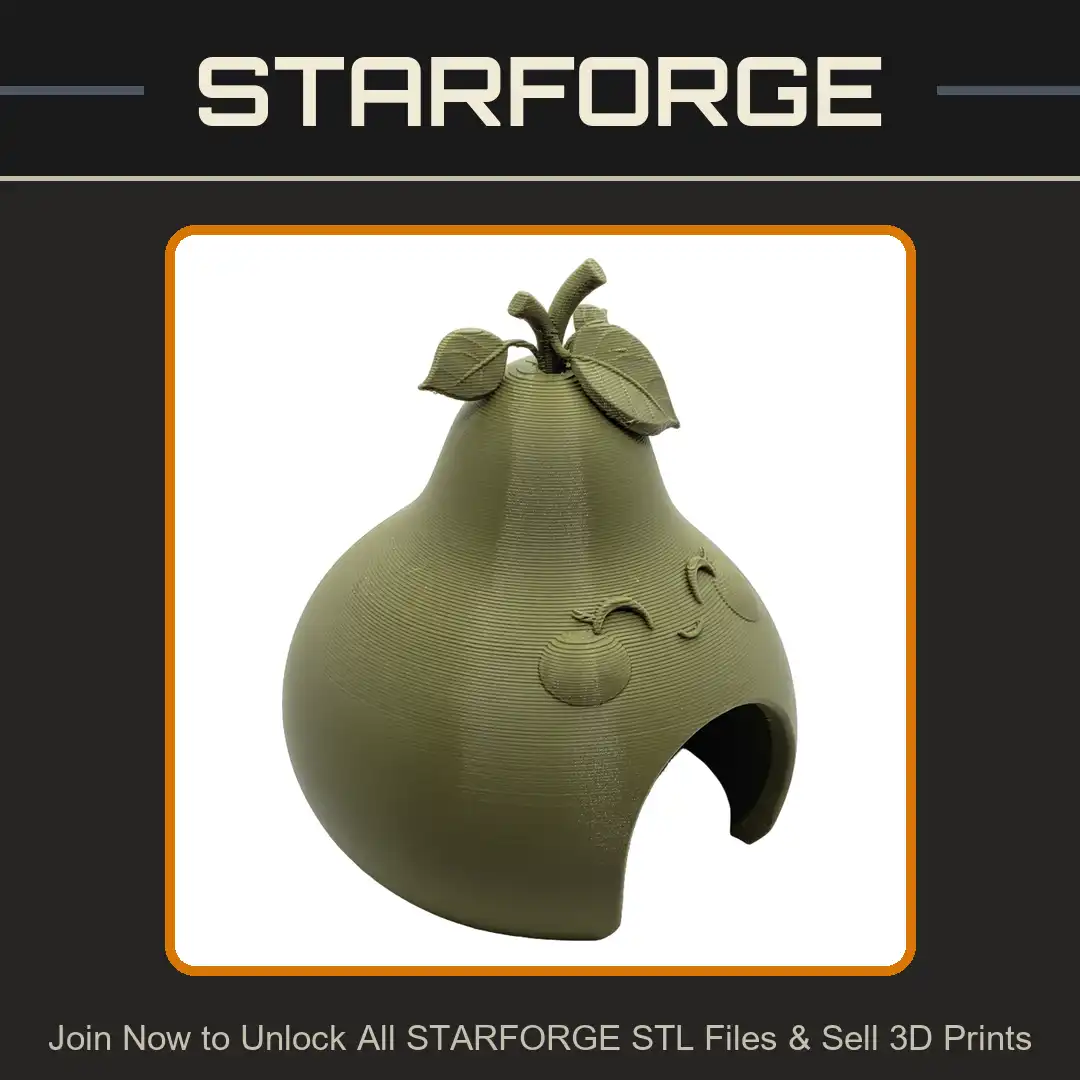 Kawaii Smiling Pear Fruit House Arched Doorway Stem Leaves Small Pet Hideout Shelter - View 1 of 2