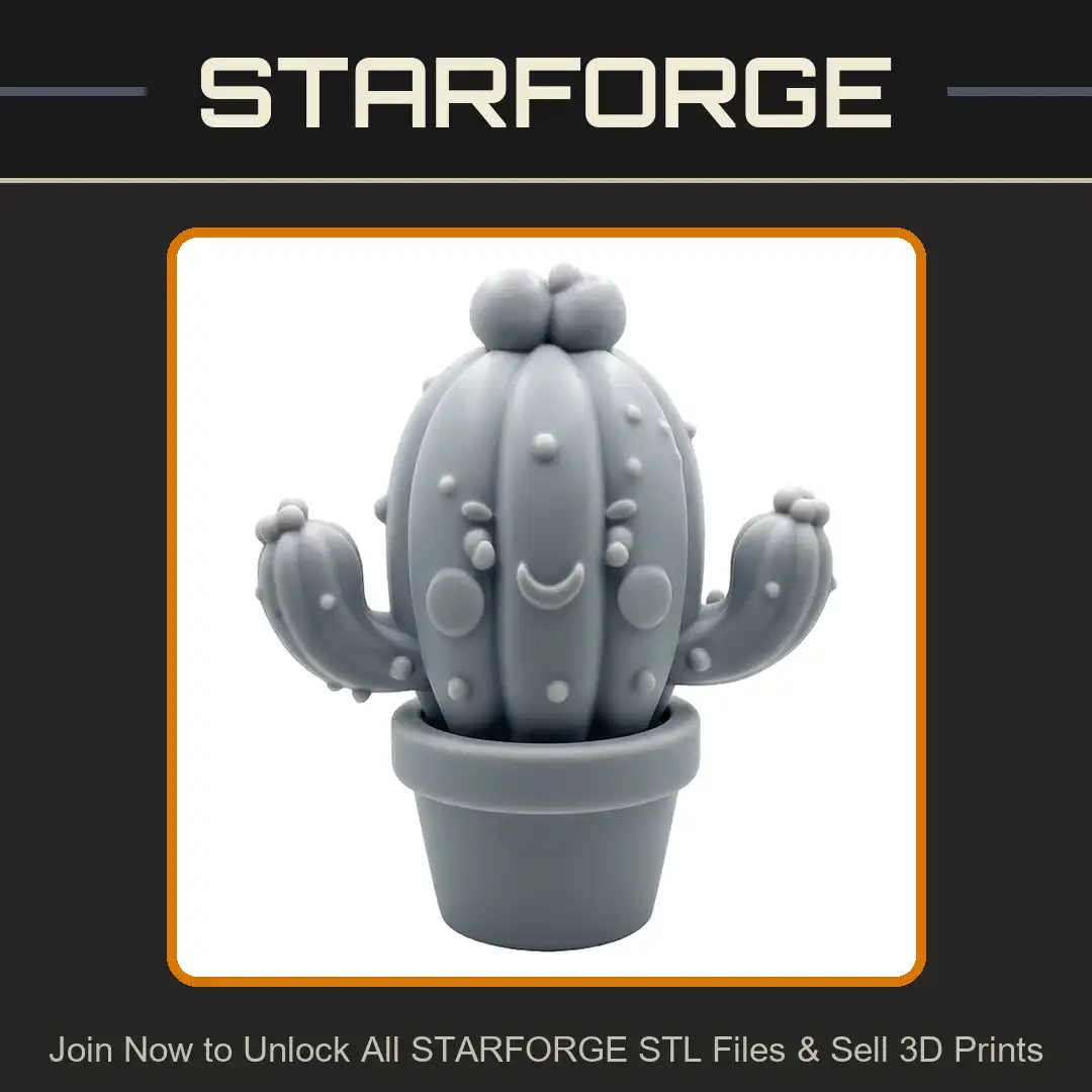 Kawaii Smiling Saguaro Cactus Character Potted Succulent Planter Waving Arms Happy Face Flower Buds - View 1 of 2