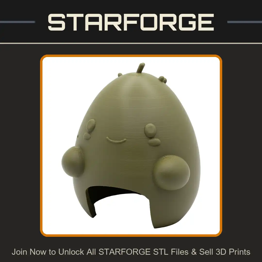 Kawaii Smiling Sproutling Seedling Forest Spirit Mask Egg Shell Helmet Stalk Stem Buds - View 1 of 2