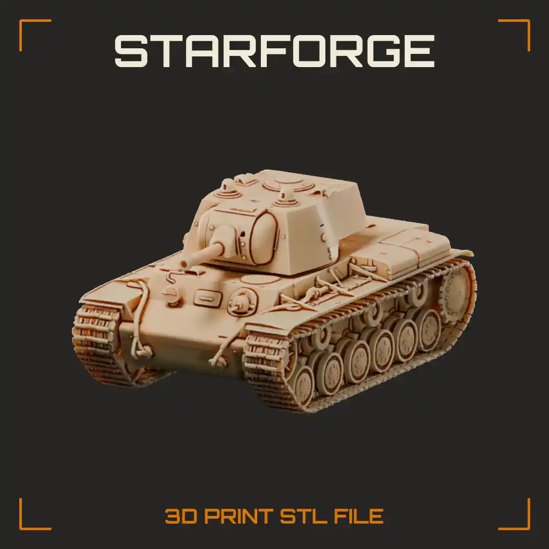 KV-1 Soviet Heavy Tank with Boxy Welded Turret 76mm Gun and Wide Tracks
