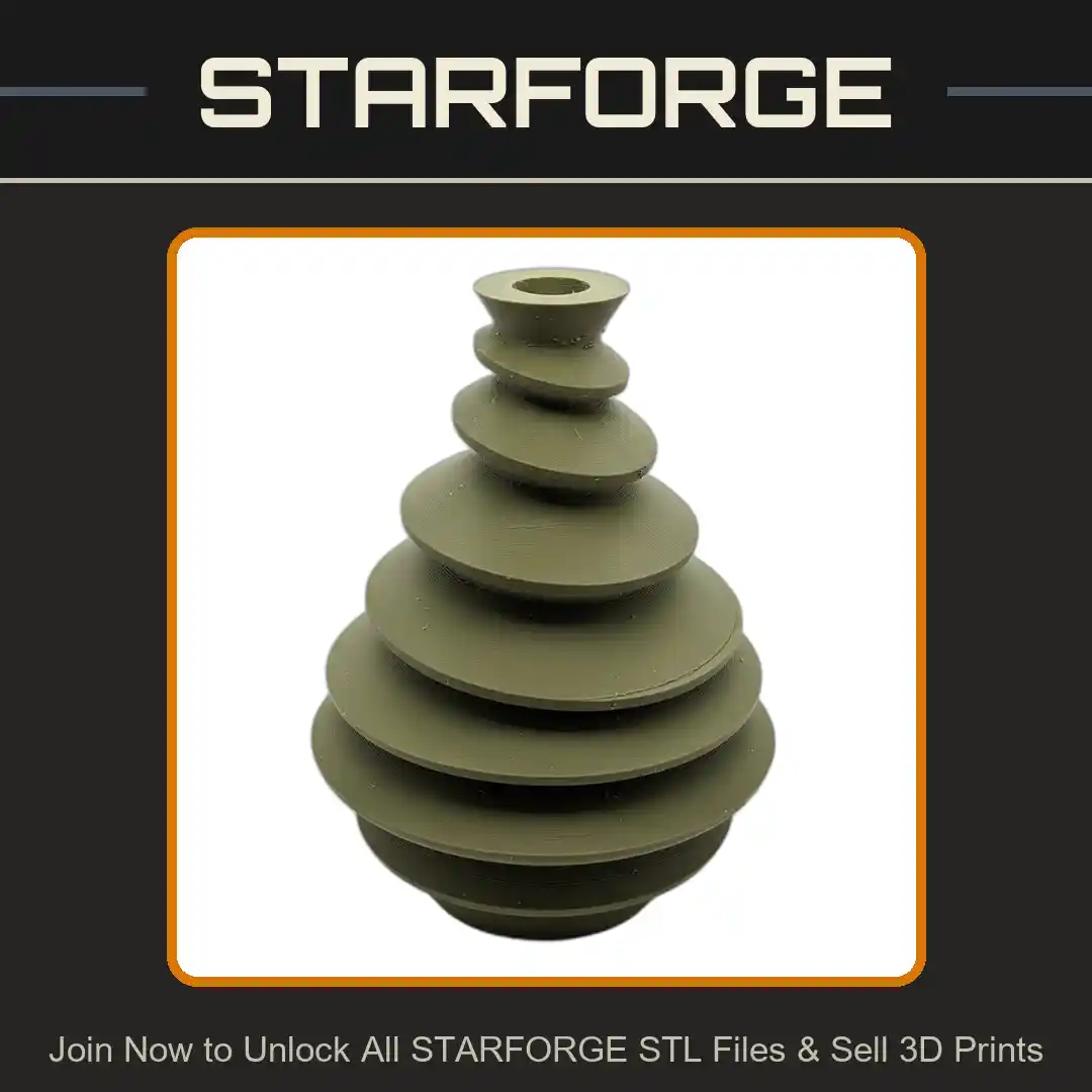 Layered Spiral Vase Design Geometric Stacked Rings Modern Style Planter Plant Pot - 3D Printable STL File