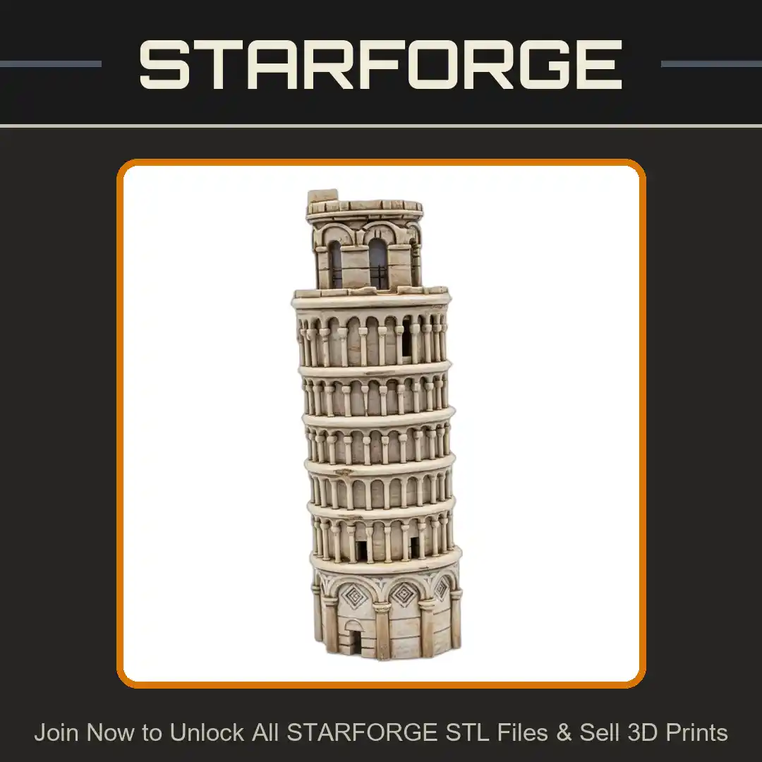 Leaning Tower of Pisa Architectural Ornament for Home Decor - 3D Printable STL File