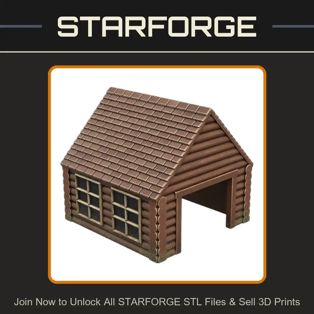 Log Cabin Wooden House Reptile Hamster Small Pet Animal Hide - 3D Printable STL File