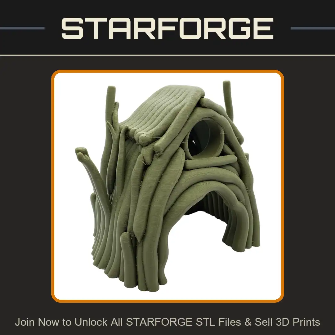 Log Hut Wood Branch House Primitive Druid Forest Dwelling Arched Door Round Window - View 1 of 2