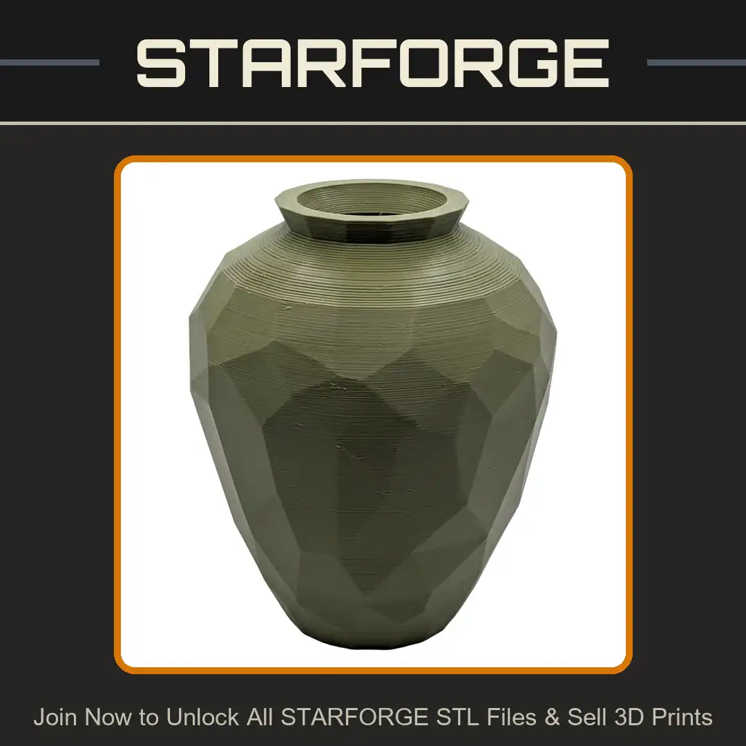 Low Poly Geometric Faceted Vase Jar Urn Vessel Pot Minimalist Modern Pottery Ceramic Container - View 1 of 2