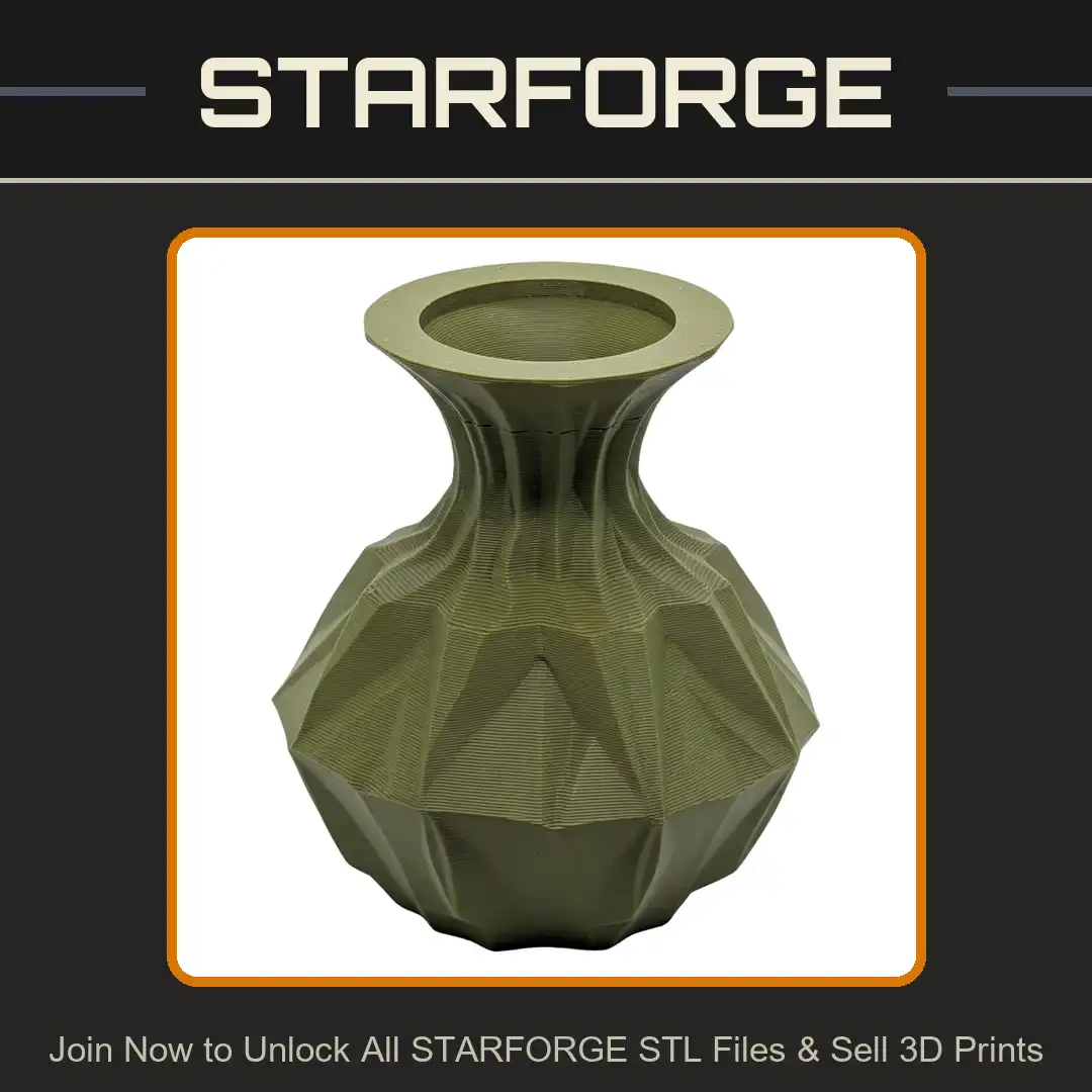 Low Poly Geometric Faceted Vase Modern Abstract Vessel Planter Origami Angular Pot - View 1 of 2