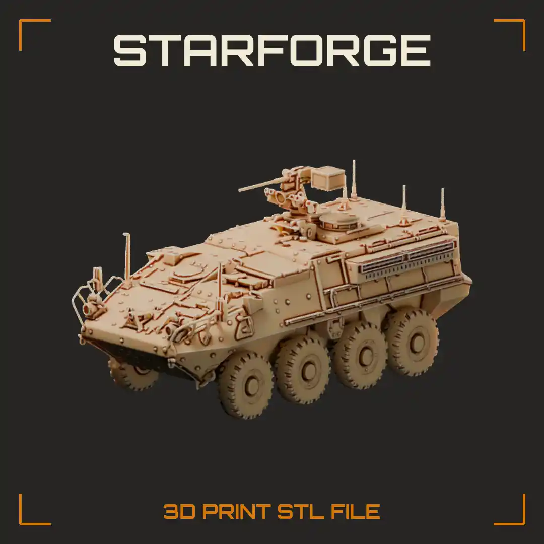 M1126 Eight Wheeled Infantry Carrier Vehicle with Remote Weapon Station and Sloped Hull