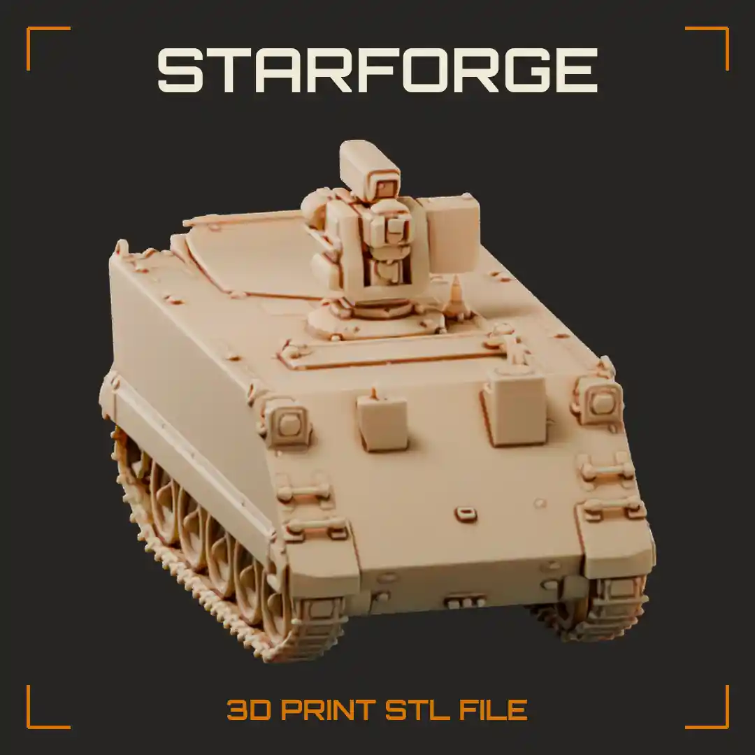 M113 Armored Personnel Carrier with Boxy Aluminum Hull Rear Ramp and Weapon Station