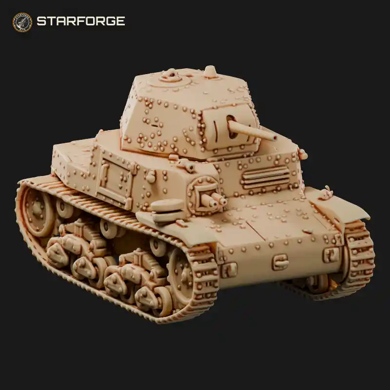 M13-40 Italian WW2 Medium Tank with Riveted Hull 47mm Turret and Leaf Spring Bogies