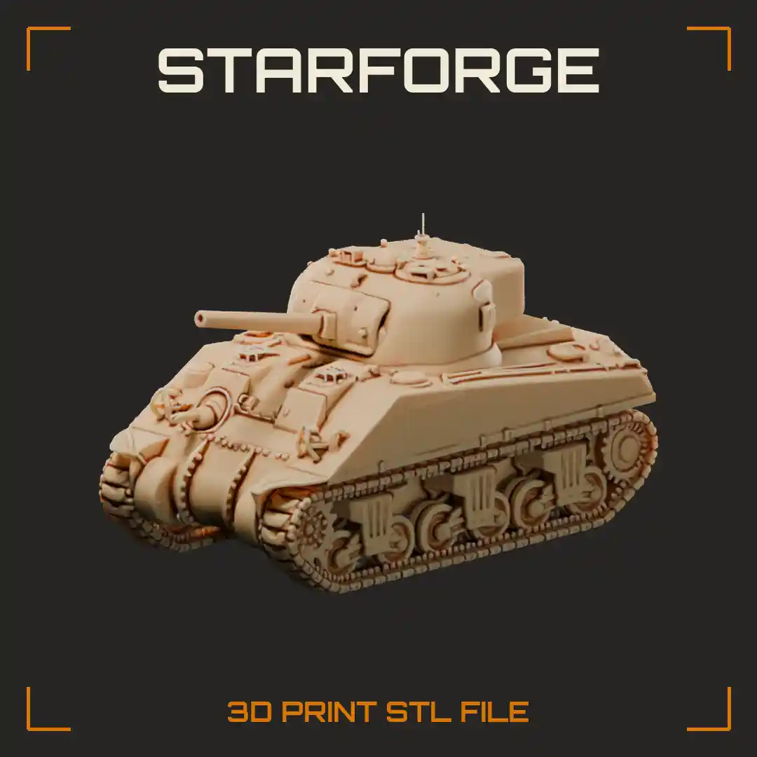M4A4 Sherman WW2 Tank with Lengthened Hull Cast Turret 75mm Gun and VVSS Bogies