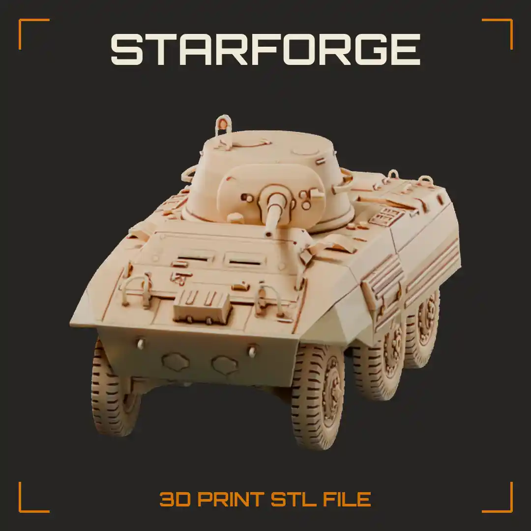M8 Greyhound Six Wheel Armored Car with Open Top Turret 37mm Gun and Sloped Hull
