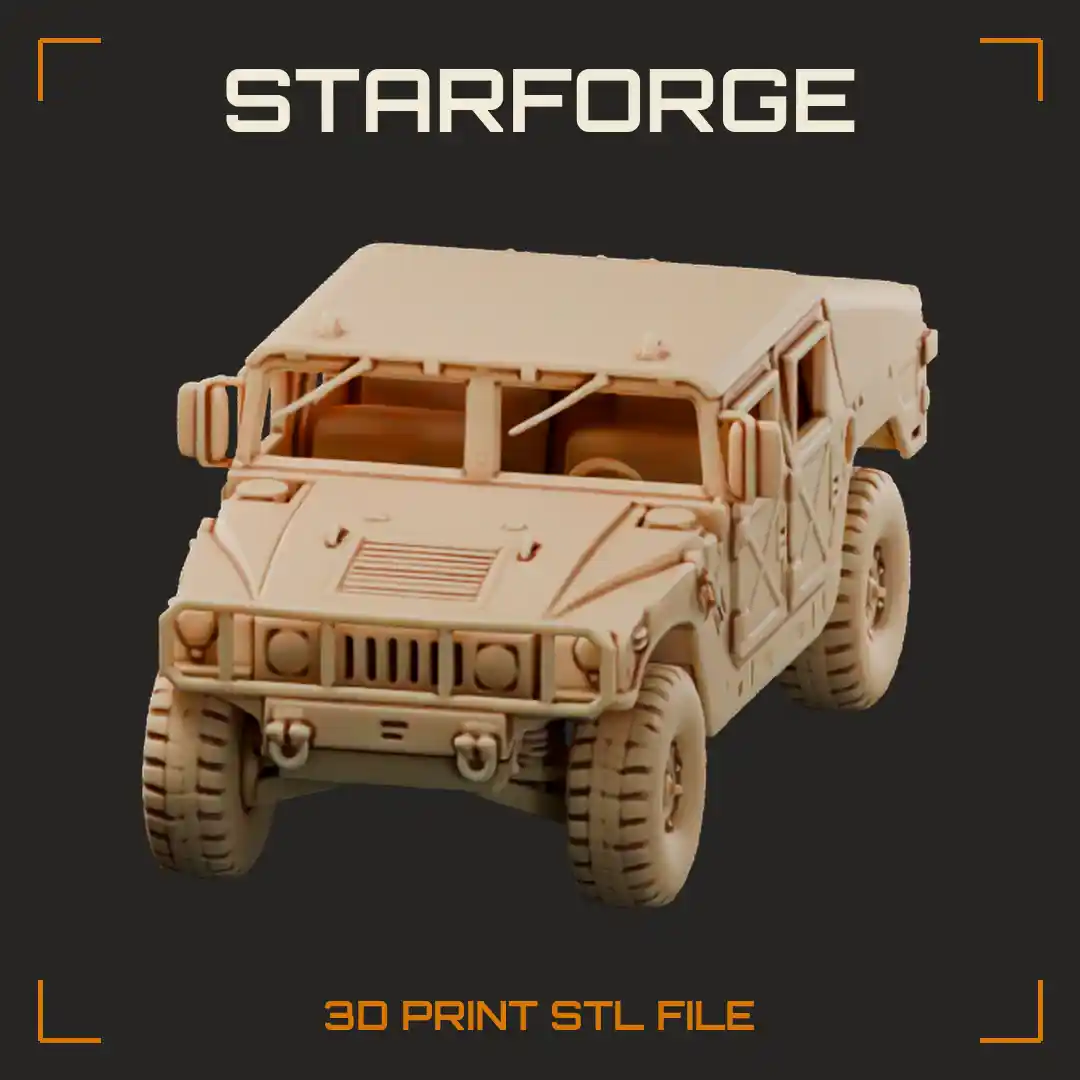 M998 HMMWV Four Door Military Utility Vehicle with Wide Stance Brush Guard and Hard Top