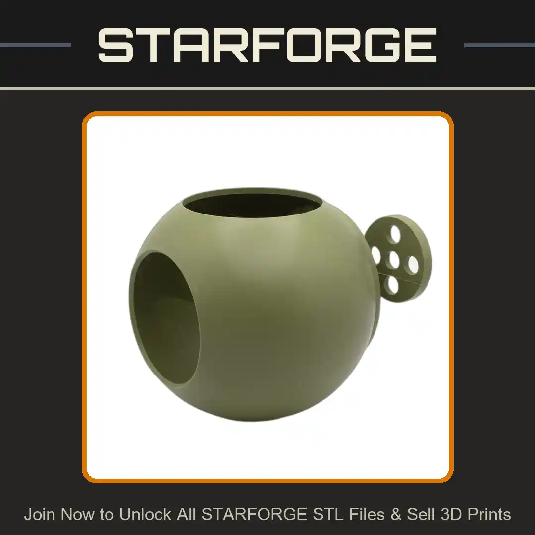 Magnetic Ball Shaped Hide for Fish Tank or Glass Terrarium (Uses 8mm x 2mm Magnets) - 3D Printable STL File