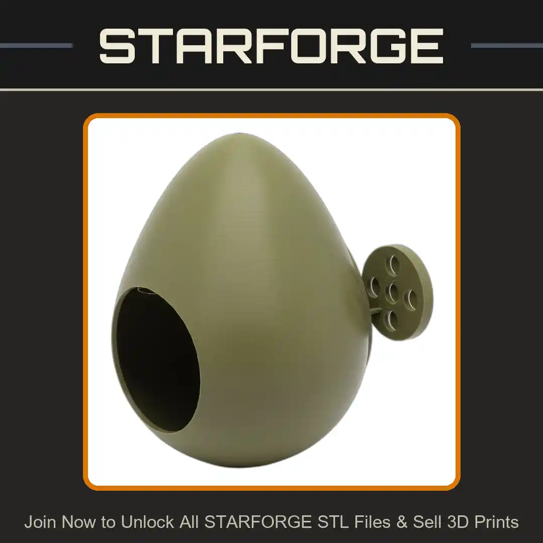 Magnetic Egg Shaped Hide for Fish Tank or Glass Terrarium (Uses 8mm x 2mm Magnets) - 3D Printable STL File