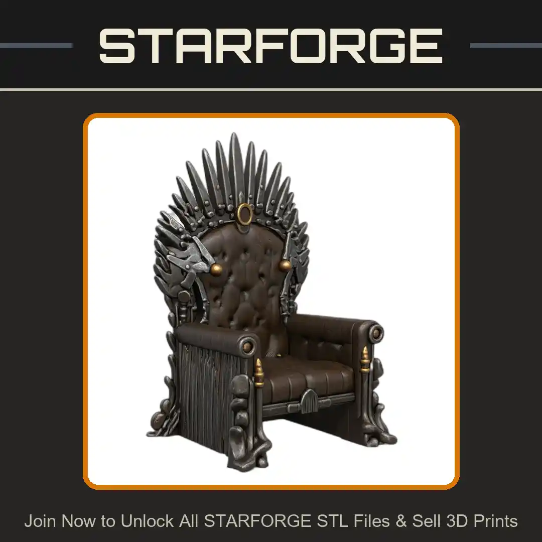 Majestic Fantasy Throne Inspired Decorative Chair Design - 3D Printable STL File
