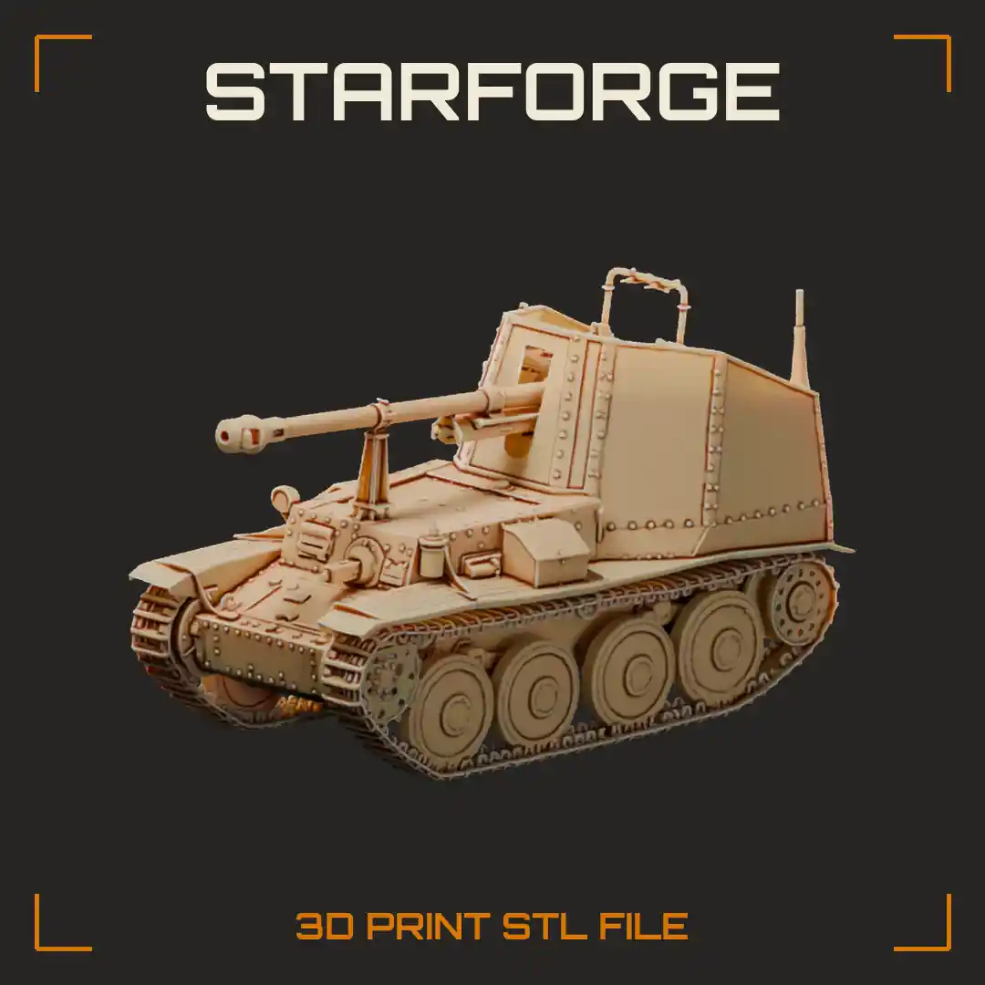 Marder III WW2 Tank Destroyer with Open Gun Shield 75mm Pak Gun and Road Wheels