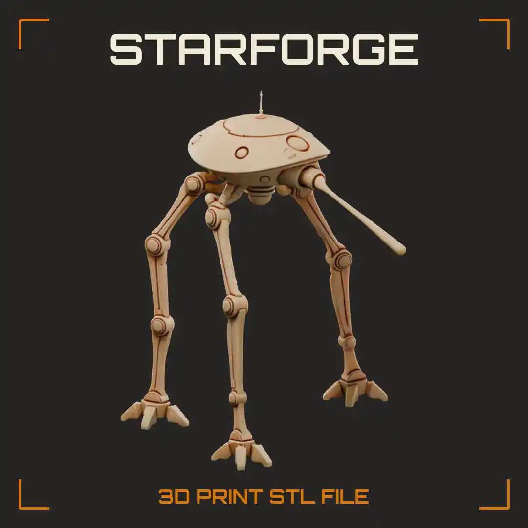 Martian Tripod Walker With Heat Ray Arm Domed Hood And Three Long Legs