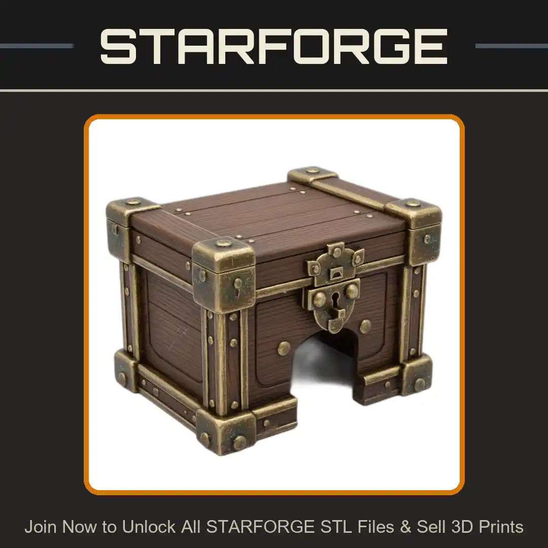 Medieval Treasure Chest Hide for Small Pets and Reptiles - 3D Printable STL File