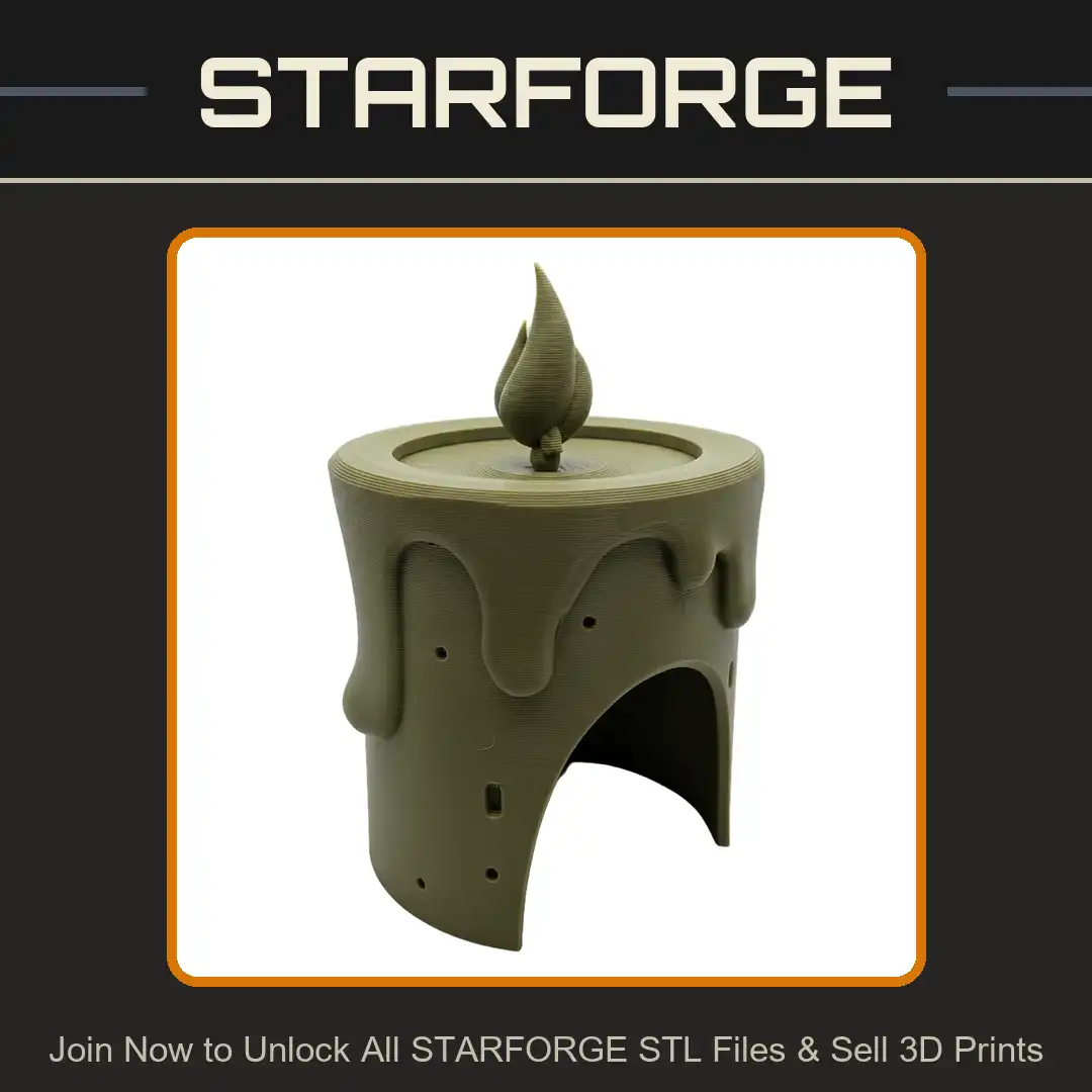 Melted Wax Pillar Candle Flame Wick Dripping Hollow Archway Base Basin Altar Shrine - View 1 of 2