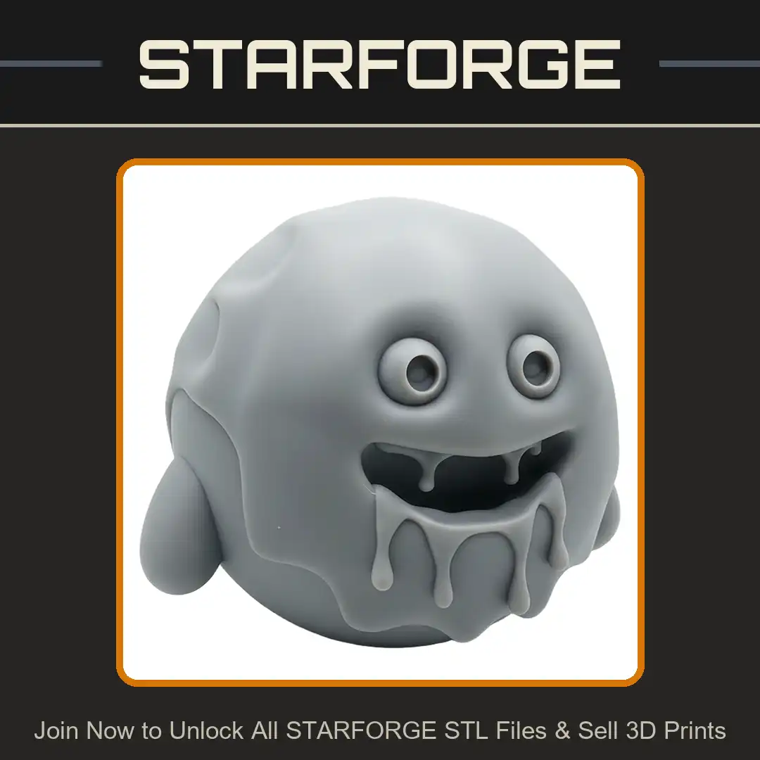 Melting Ectoplasm Slime Ghost Monster Grinning Dripping Floating Blob Eyes Mouth - View 1 of 2