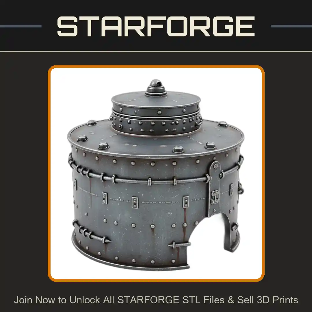 Metallic Cylindrical Structure Rivets Hinged Door Industrial Design Reptile Fish Tank - 3D Printable STL File