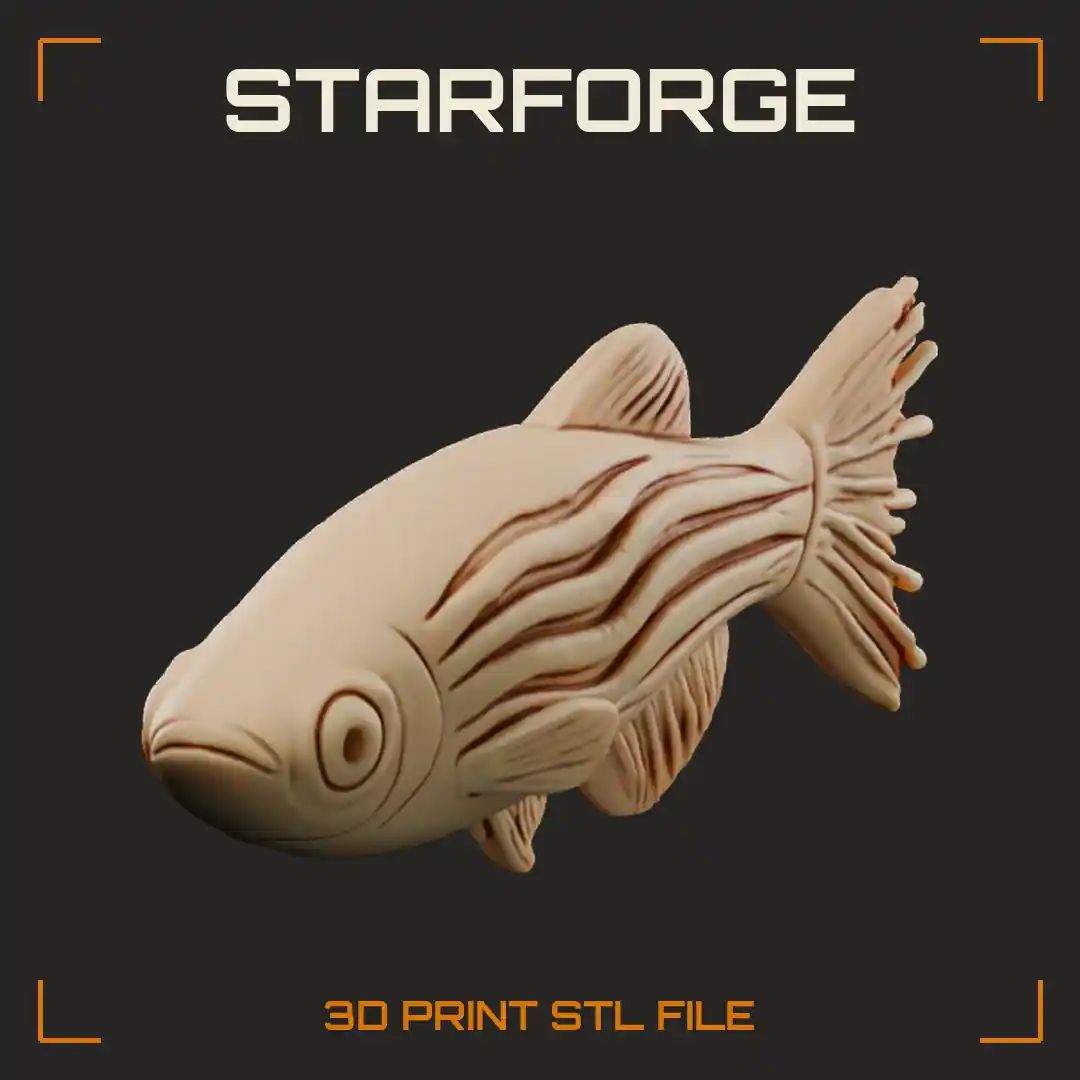 Michael Levin Bioelectricity Zebrafish with Amputated Tail Fin Regrowing Bony Rays from Blastema - 3D Printable STL File