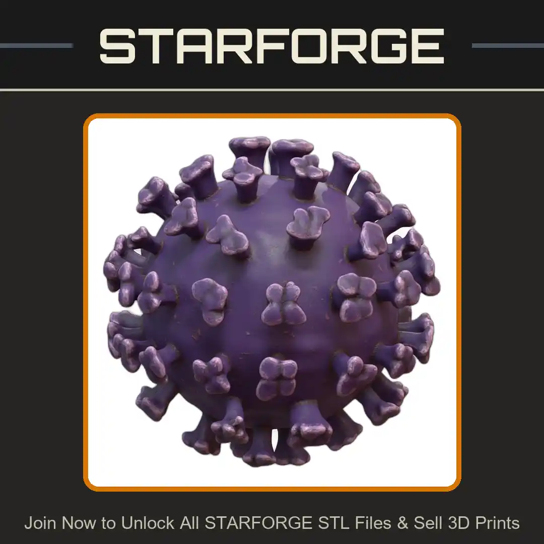 Microbiology Virus Model with Spikes for Science Demonstrations - 3D Printable STL File