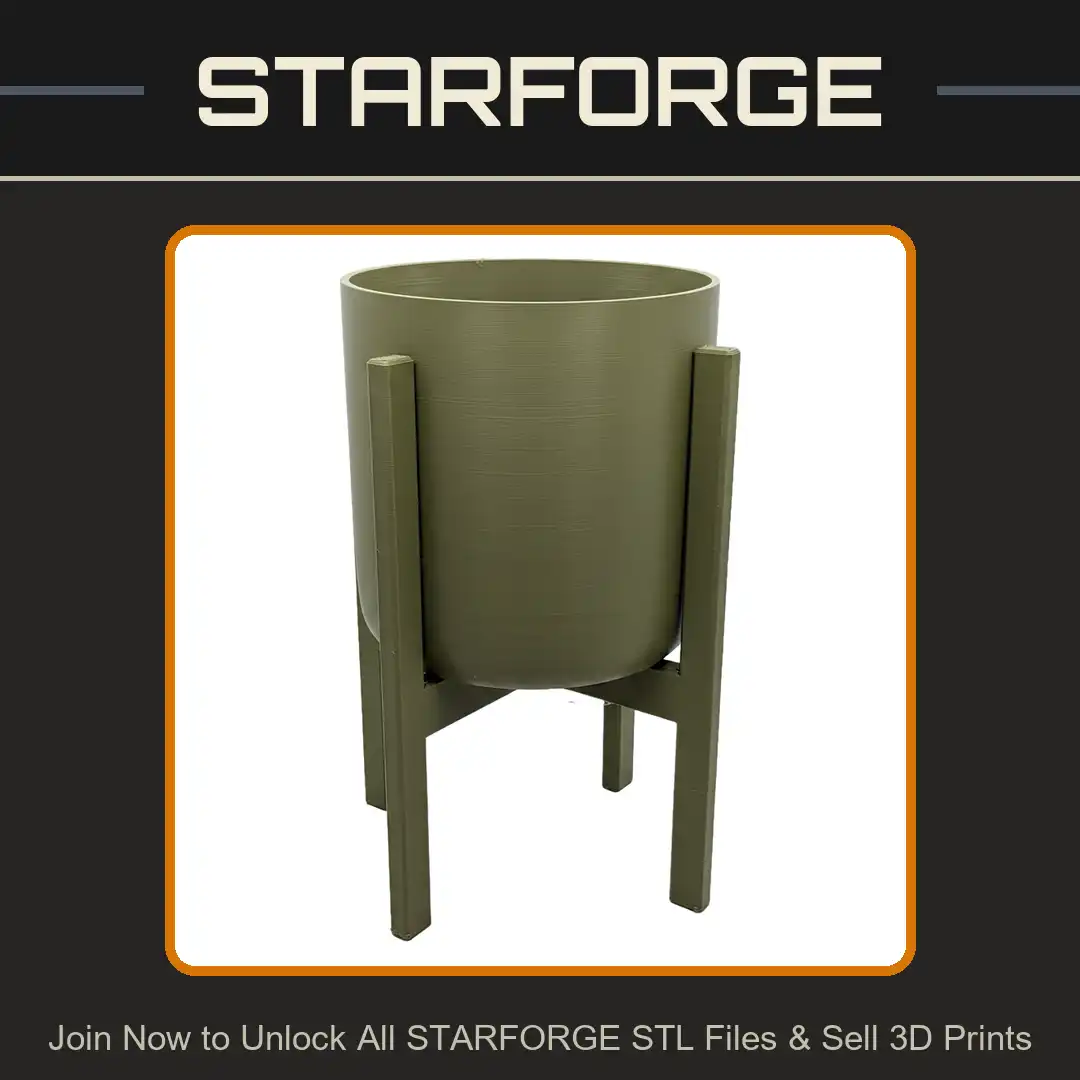 Mid Century Modern Elevated Planter Round Bottom Cylinder Pot Four Legged Stand Indoor Flowerpot - View 1 of 5