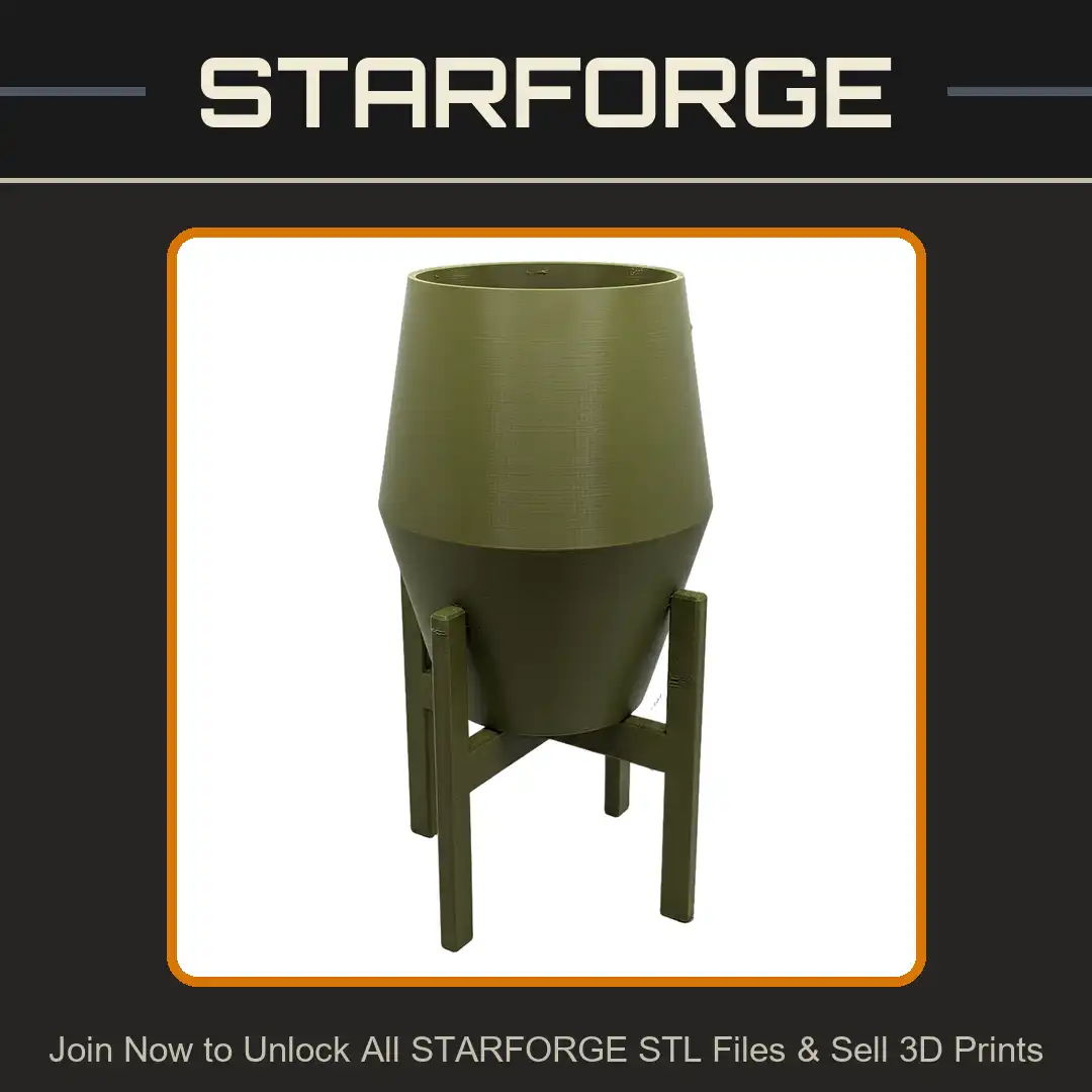 Mid Century Modern Geometric Faceted Planter Pot Tapered Vase Succulent Plant Stand - View 1 of 5