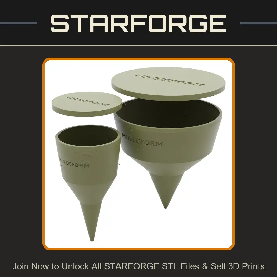 Mineeform Pointed Conical Spike Container Garden Stake Ground Vessel Tapered Lid Funnel - View 1 of 5