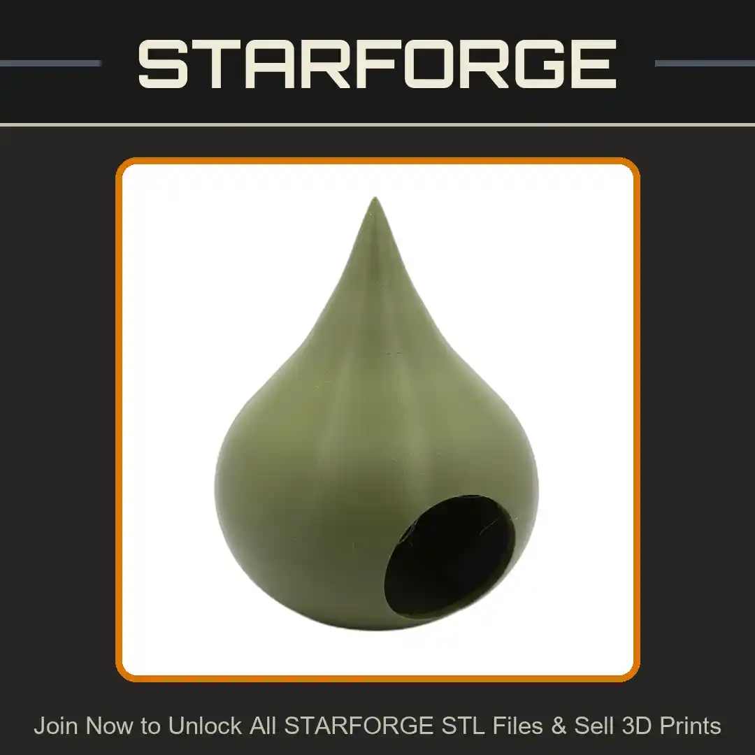 Minimalist Teardrop Shaped Fairy Hide for Small Pets like Reptiles and Hamsters - 3D Printable STL File