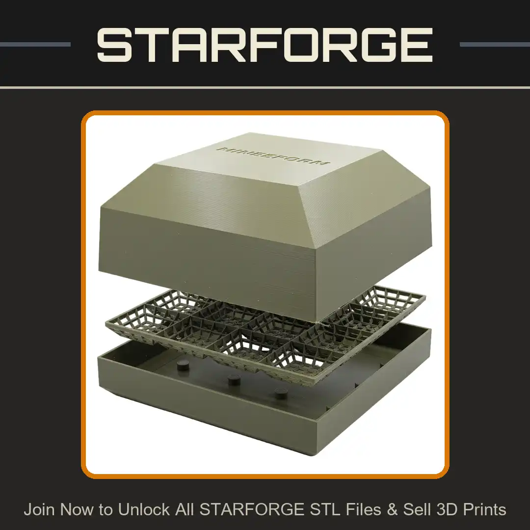 Minkeform Square Geometric Storage Box Lid Grid Lattice Mesh Insert Tray Base Organizer - View 1 of 4