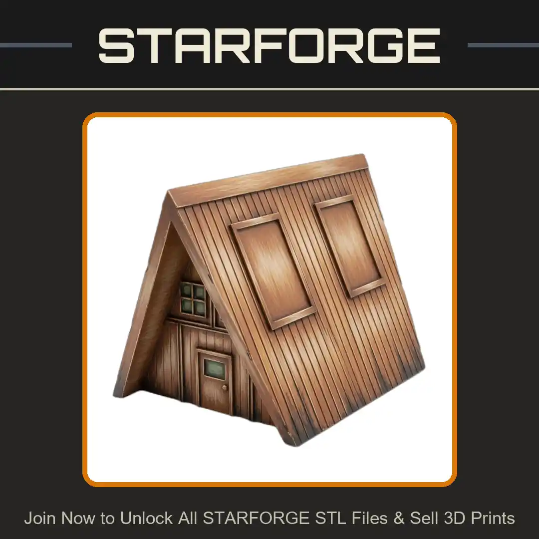 Modern Angular Wood Cabin Pet Hide for Small Animals - 3D Printable STL File
