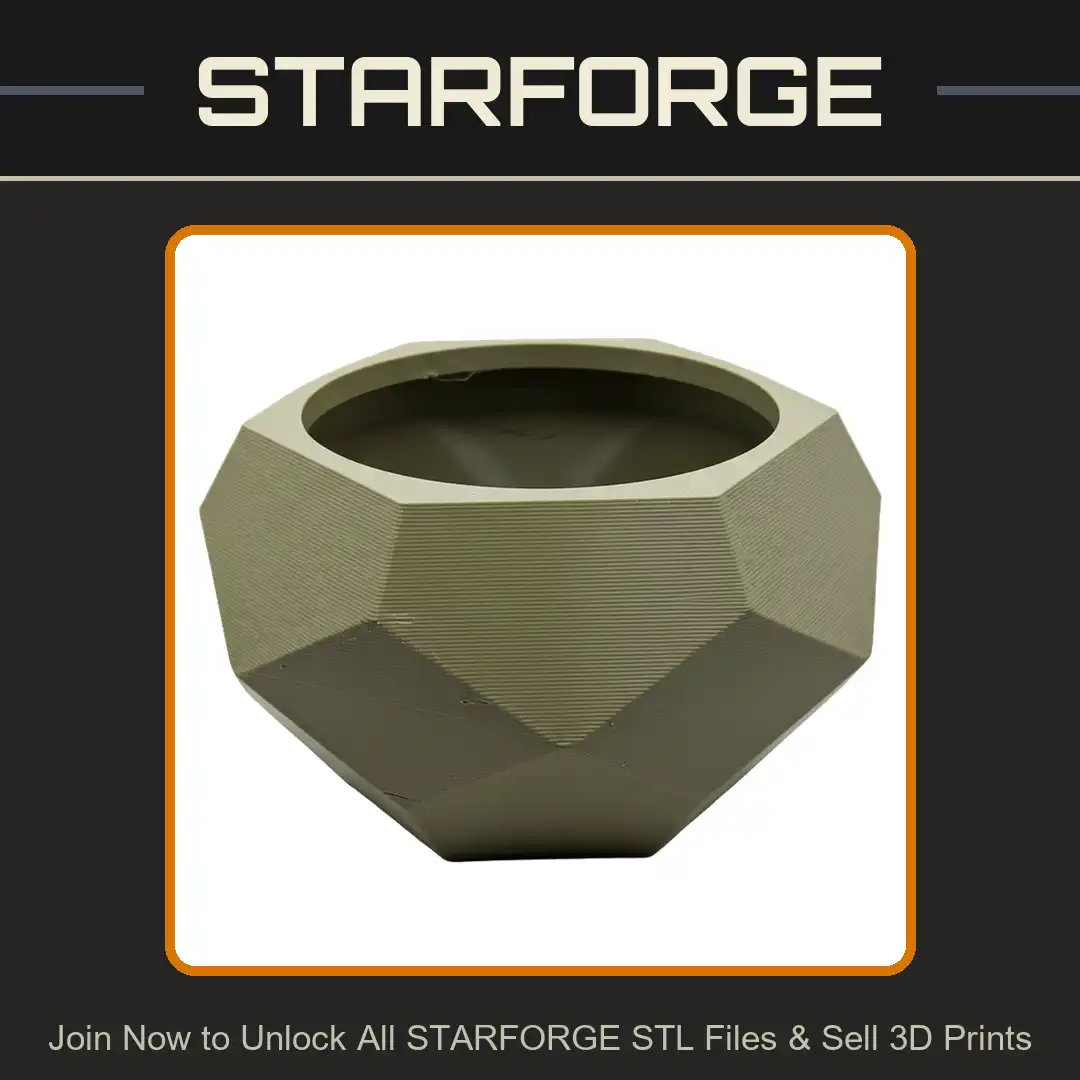 Modern Faceted Geometric Succulent Planter Low Poly Polygonal Cactus Pot Desktop Bowl Vessel - View 1 of 2