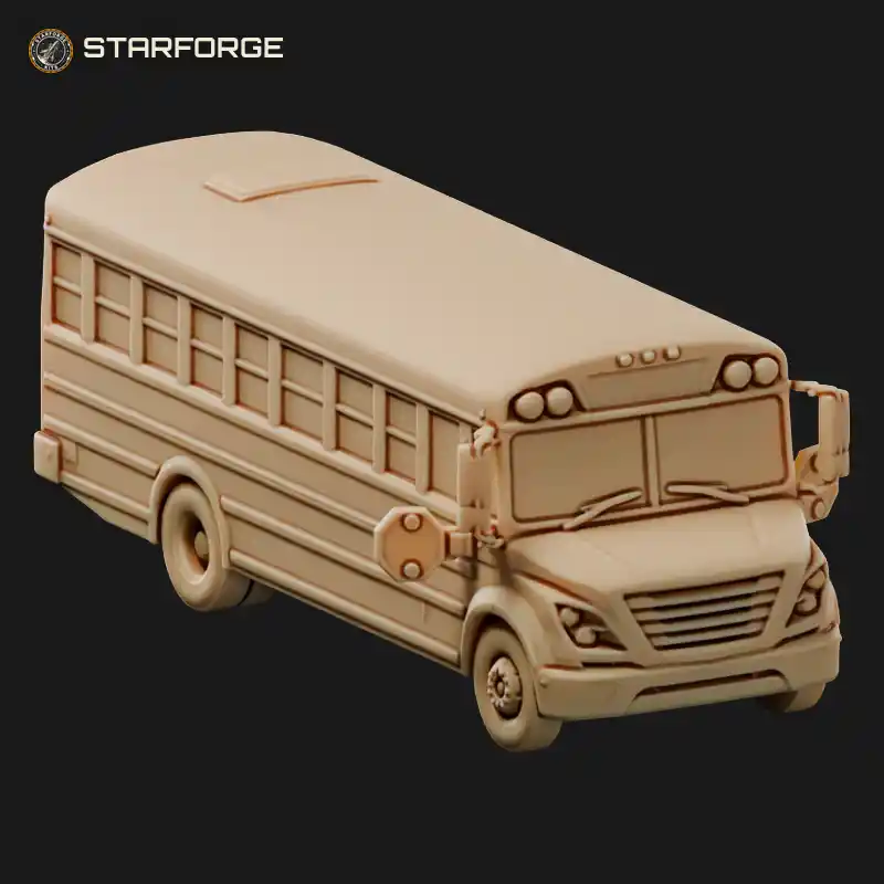 Modern Flat Front School Bus With Folding Stop Arm And Passenger Door